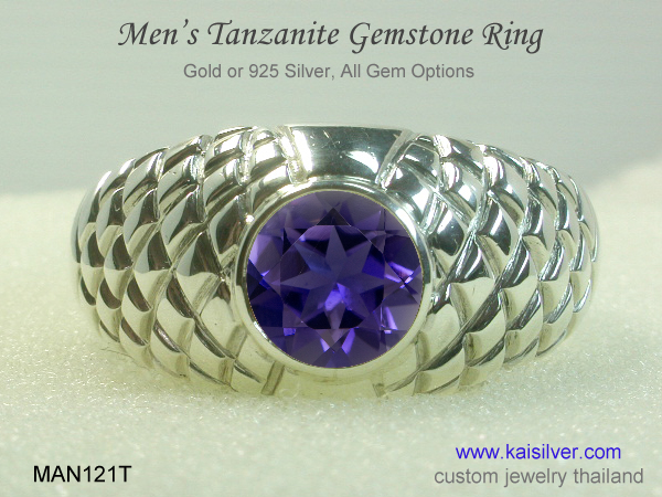 tanzanite ring for men made to order