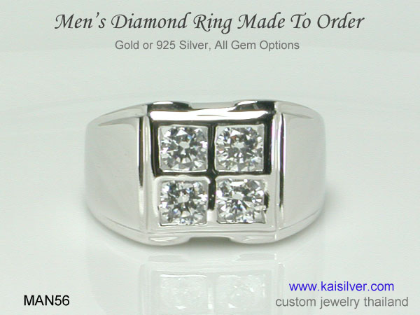 white gold diamond ring for men