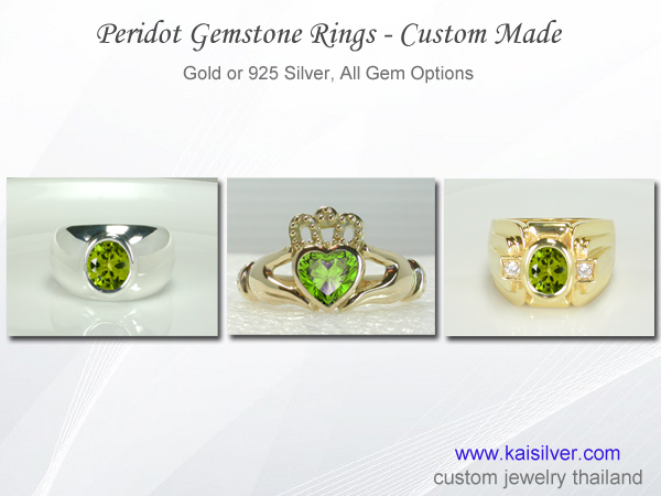 gemstone rings made to order peridot