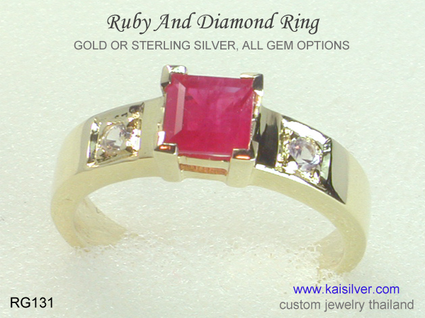 men's ring with ruby gemstone