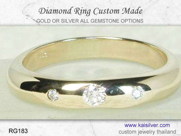 diamond ring in gold or silver custom made
